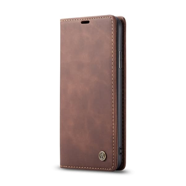 CASEME 013 Flip Konstläder Plånboksfodral för iPhone 11 Pro Max - Brun