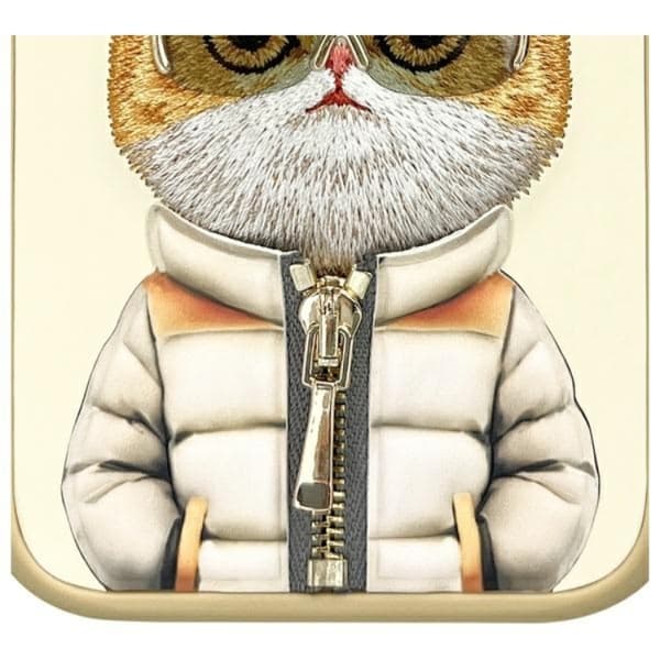 Nimmy Mobilskal till iPhone 16 Cool & Cute 2.0 Cat - Khaki Brun