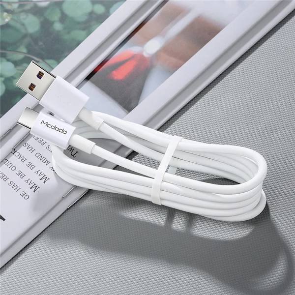 MCDODO USB-A - USB-C 5A Kabel 1m Element - Vit Vit