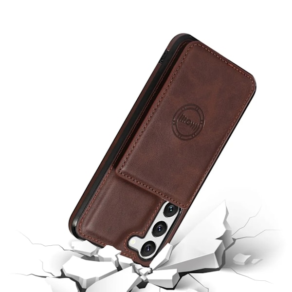 Galaxy S23 Plus Mobilskal Korthållare Kickstand - Coffee