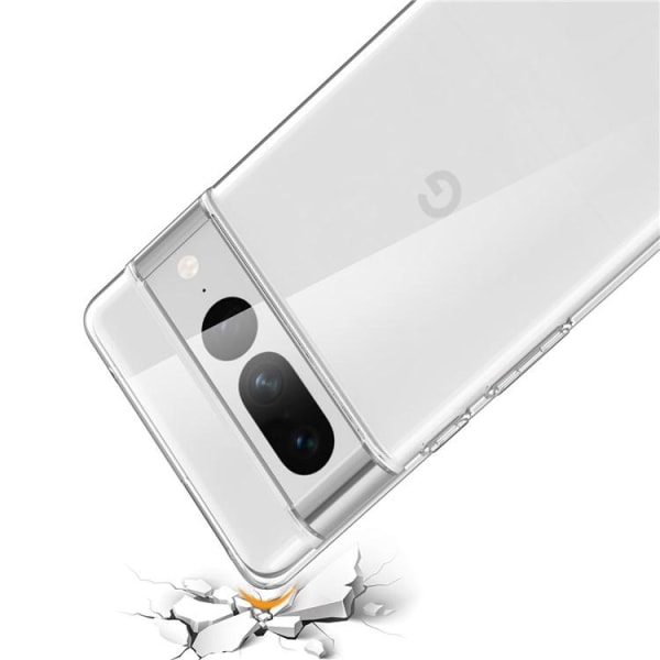 Google Pixel 7 Cover TPU Anti-drop med hærdet glas - gennemsigtig
