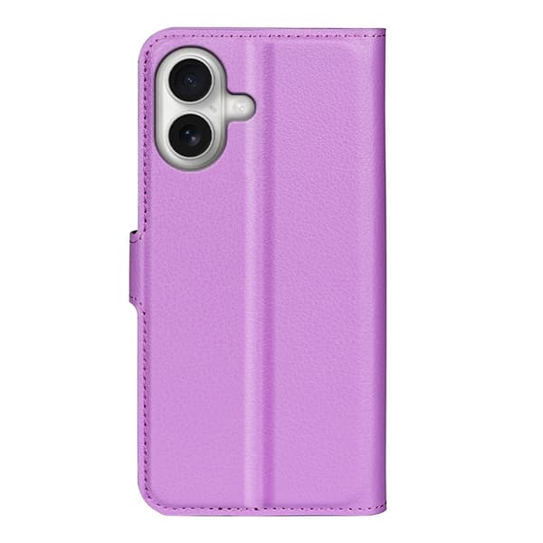iPhone 17 Plånboksfodral Litchi Texture läder - Lila Lila