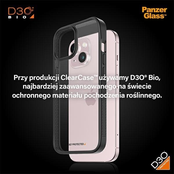 PanzerGlass telefontaske til iPhone 15 D3O 2xMilitær kvalitet - sort