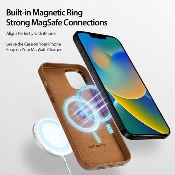 Dux Ducis iPhone 14 Plus -kuori MagSafe Grit - Ruskea Brun
