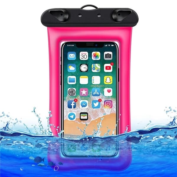Vattentät Mobilfodral max 7.2" med Snöre - Rosa Rosa