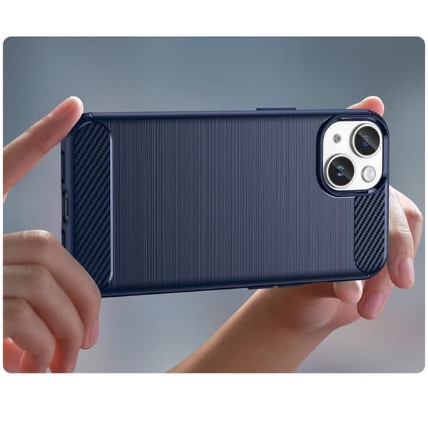 Mobilskal till iPhone 15 Carbon Flexible - Blå Blå