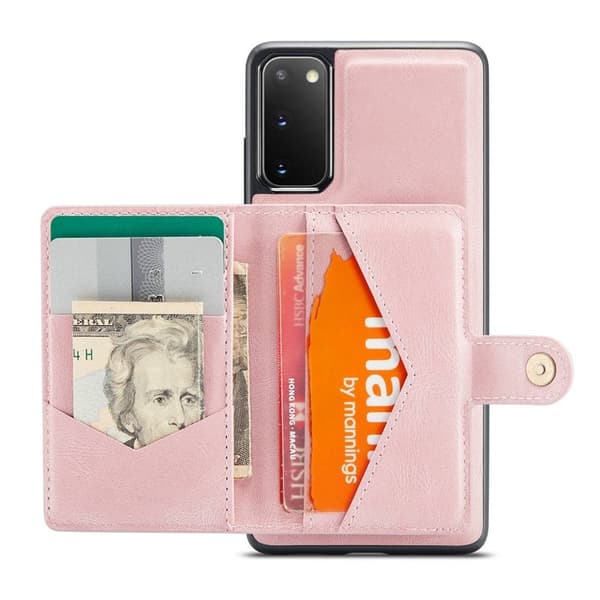 JEEHOOD Samsung Galaxy S20 Konstläder Plånboksfodral Detachable Roséguld