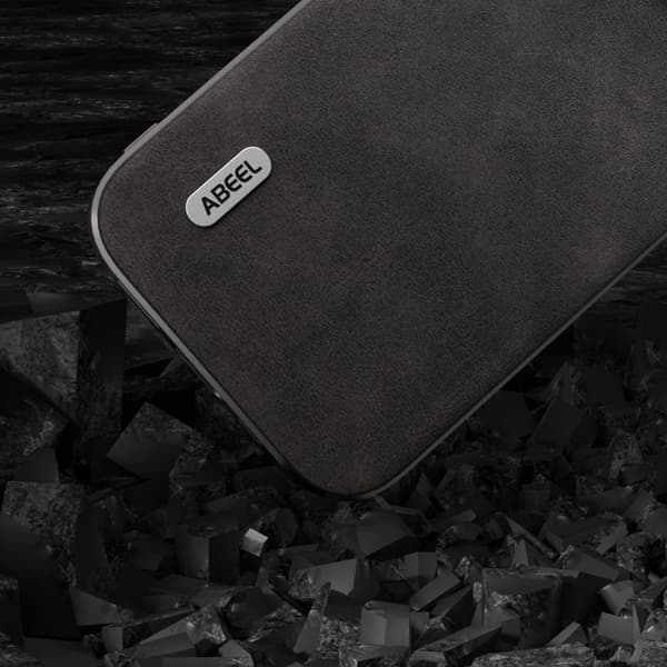 ABEEL Mobilskal till iPhone 15 Pro Max Läder Coated TPU - Svart
