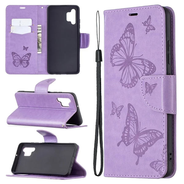 Plånboksfodral För iPhone 14 Pro Max Imprint Butterfly - Lila Lila