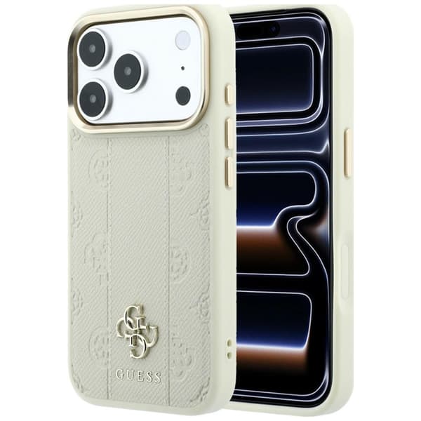 Guess Mobilskal För iPhone 18 Pro/17 Pro Magsafe Stripe Peony 4G Logo