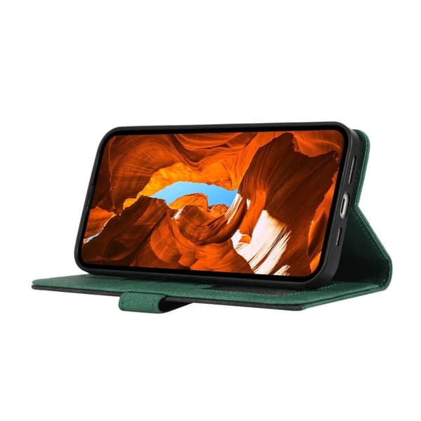 ABEEL Samsung Galaxy S25/S24 Plånboksfodral Konstläder RFID Grön