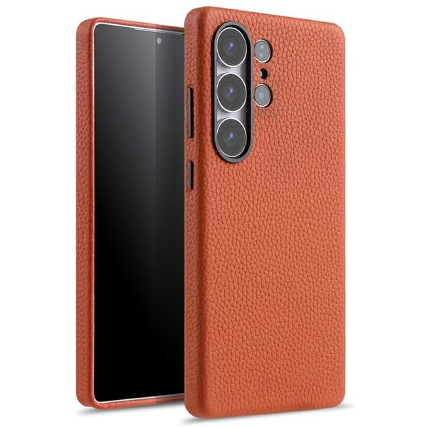 MELKCO Mobilskal till Samsung Galaxy S25 Ultra Äkta Läder + PC Orange