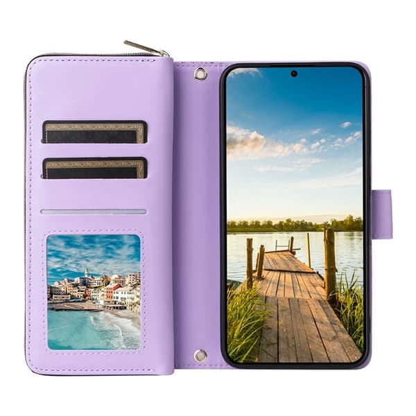 Galaxy A17 / A26 Konstläder Plånboksfodral Med Handledsrem - Lila Lila