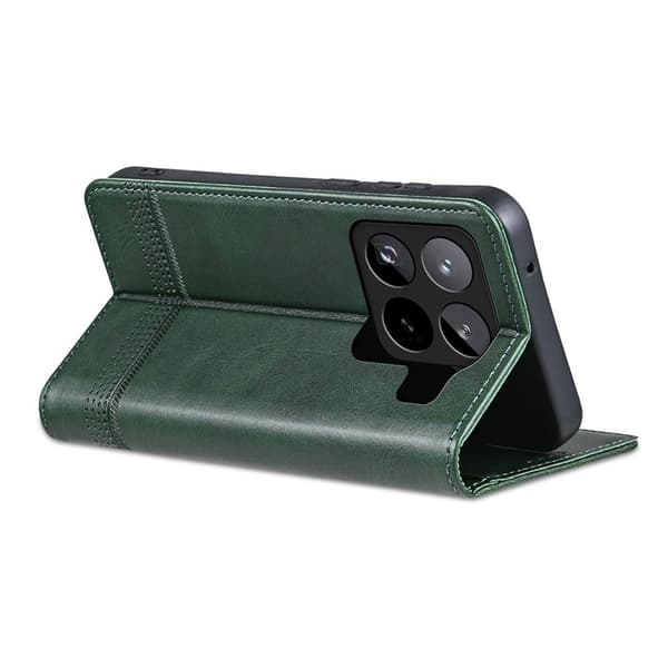 AZNS Xiaomi 15 Pro Plånboksfodral Konstläder - Grön