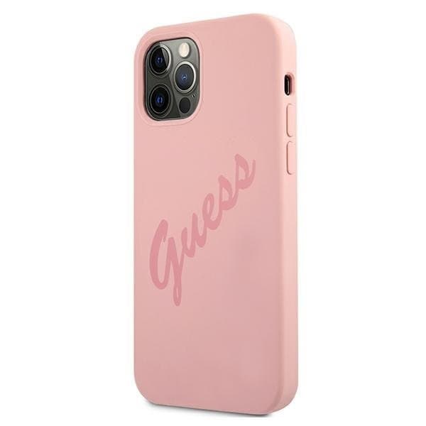 Guess iPhone 12 Pro Max Skal Script Vintage - Pinkki Pink