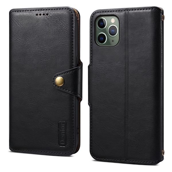 DENIOR iPhone 11 Pro Plånboksfodral Konstläder Svart