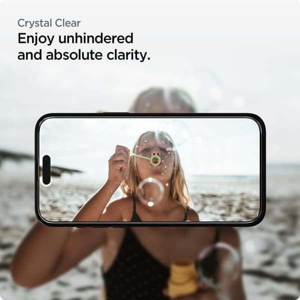 [2-Pack] Spigen iPhone 15 Hærdet Glas Skærmbeskytter - Sort Black
