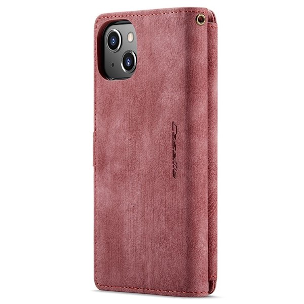 CASEME iPhone 15 Plus Plånboksfodral C30 Zipper - Röd