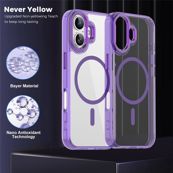 Mobilskal till iPhone 17 MagSafe TPU+PC Transparent - Lila Lila