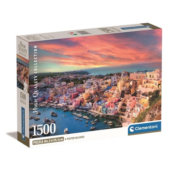CLEMENTONI Puslespil 1500 Stk CB Højkvalitets Kollektion Procida Island