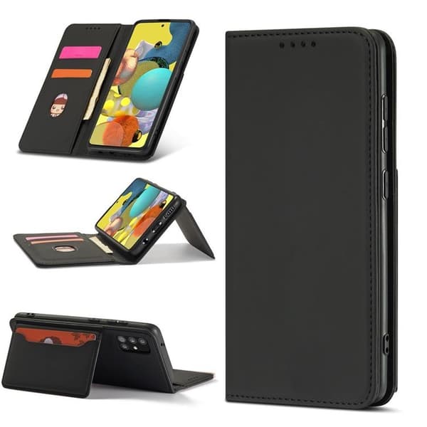 Xiaomi Redmi Note 11 Lompakkokotelo Magnet Stand - Musta Svart
