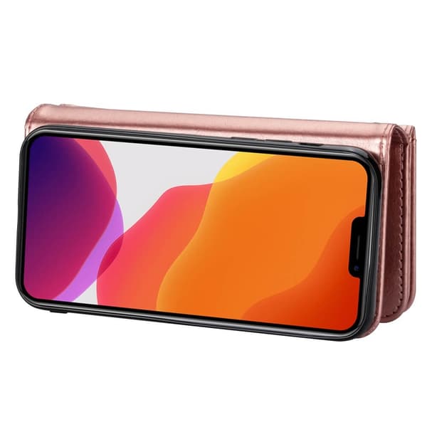 2-i-1 iPhone 13 Pro Plånboksfodral med 9 Kortplatser - Roséguld Roséguld