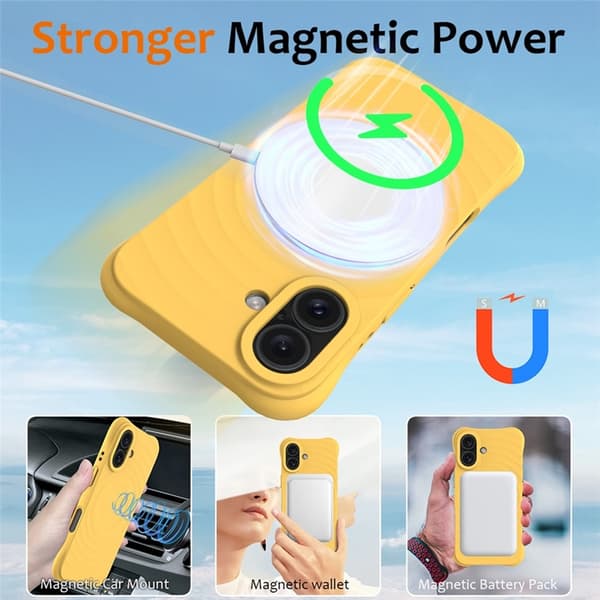 Mobilskal till iPhone 17 MagSafe Silikon Ripple Liquid - Gul Gul