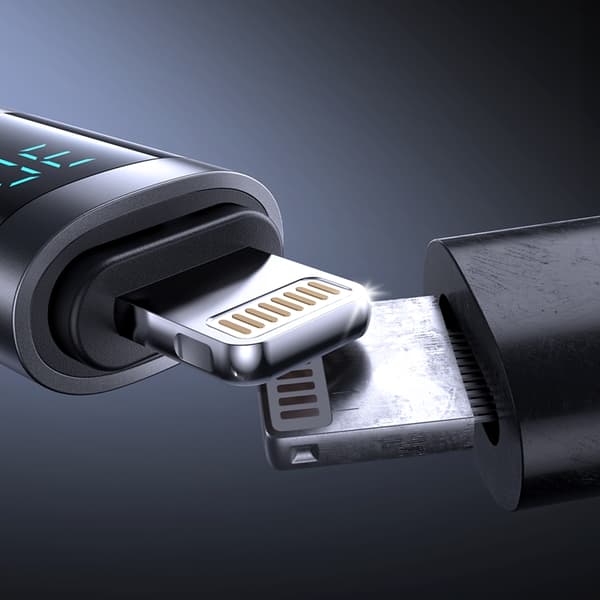 Joyroom USB-C - Lightning kabel 30W 1.2m med Display - Svart Svart