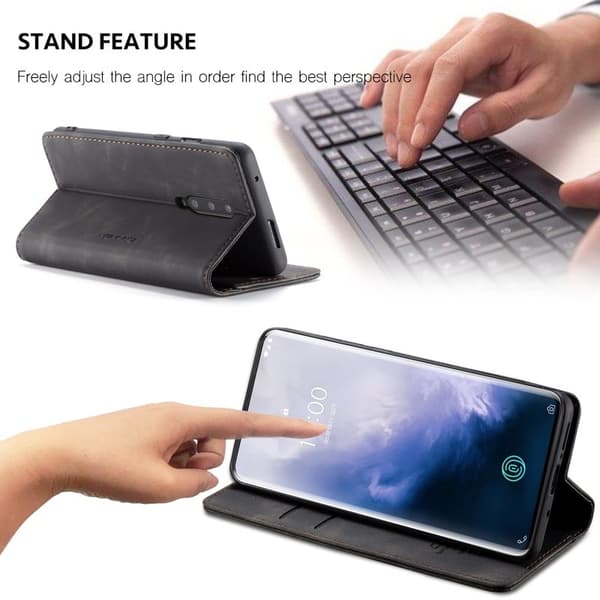 CASEME 013 Mobilskal för OnePlus 7 Pro Plånboksfodral Svart