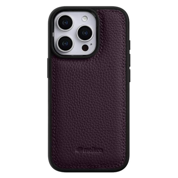 MELKCO Mobilskal till iPhone 16 Pro Max Äkta Läder PC Lila