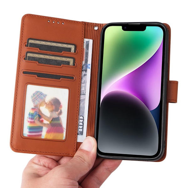 BETOPNICE iPhone 14 Plus Plånboksfodral - Avtagbart Konstläder - Brun