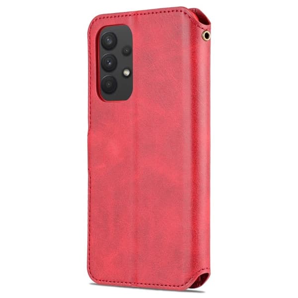 AZNS Samsung Galaxy A33 5G Plånboksfodral Konstläder - Röd