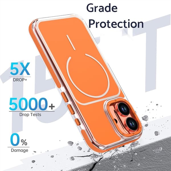 Mobilskal till iPhone 17 MagSafe Dual Färg Shockproof - Orange Orange