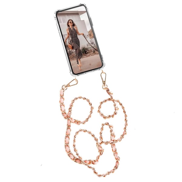 Boom Galaxy S9 Plus mobilhalsband skal - Chain Pink