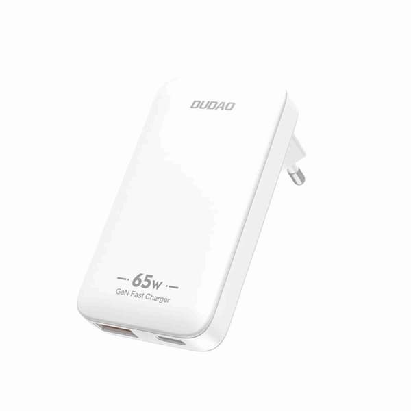Dudao hurtigoplader GaN 65W A65Q USB-A/USB-C PD Ultratynd Vit