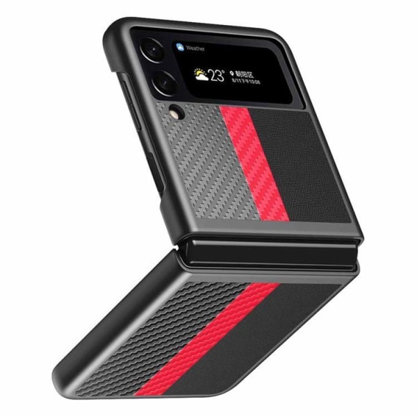 Galaxy Z Flip 4 Cover Carbon Fiber - Rød