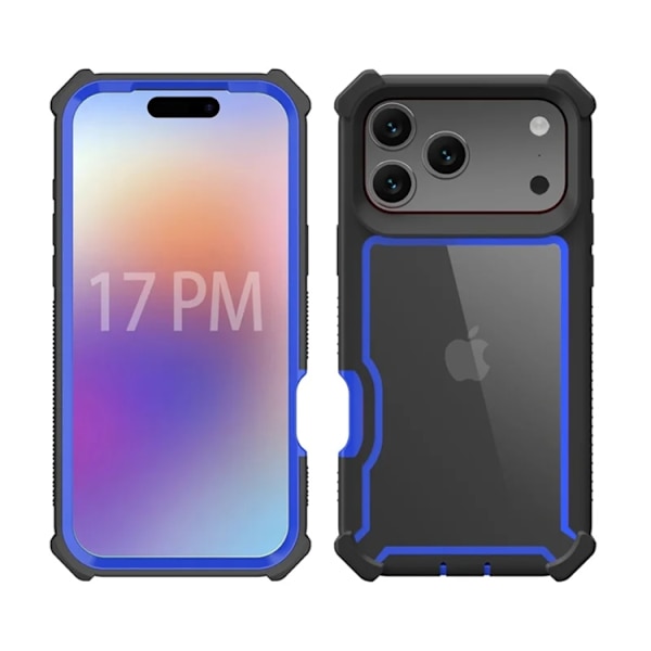 Mobilskal till iPhone 17 Pro Max TPU + PC Shockproof - Svart/Blå