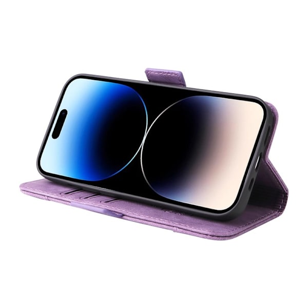BETOPNICE 001 iPhone 15 Pro Max Plånboksfodral Shockproof Konstläder - Lila