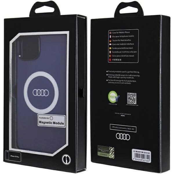 Audi Mobilskal till iPhone 15/14 Plus Magsafe IML Big Logo - Blå Blå