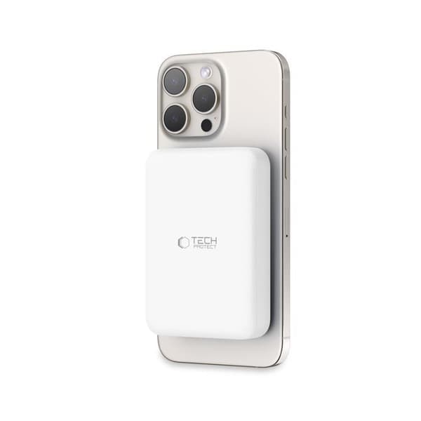 Tech-Protect Magsafe Powerbank 10000mAh PB11 LifeMag - Hvid Vit