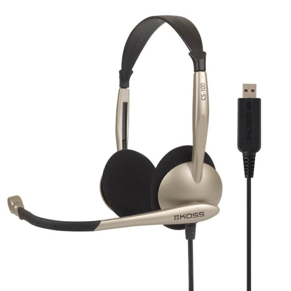 KOSS Headset CS100 On-Ear USB - Guld / Sort Black