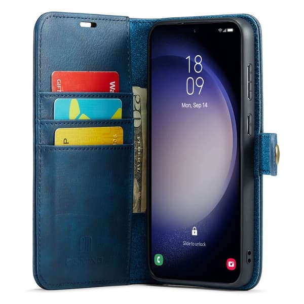 DG.MING Samsung Galaxy A16 5G/4G Plånboksfodral Äkta läder Blå