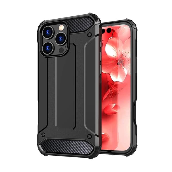 iPhone 16 Pro Hybrid Armor Telefontaske - Sort Black