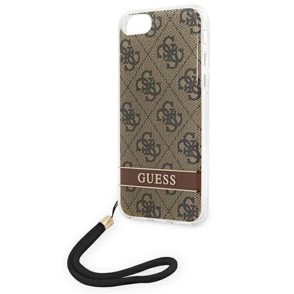 Guess iPhone 7/8/SE (2020/2022) Cover 4G Print Strap - Brun Brun