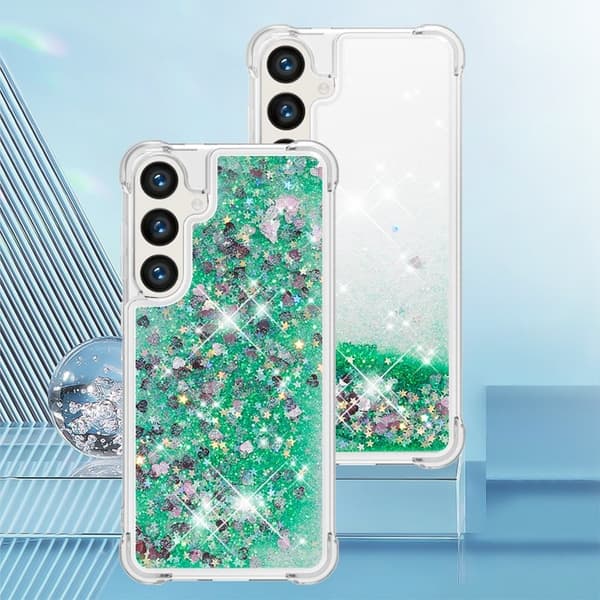 Mobilskal till Samsung Galaxy S26 Pro TPU Glittrande Stötsäker - Grön / Hjärtar