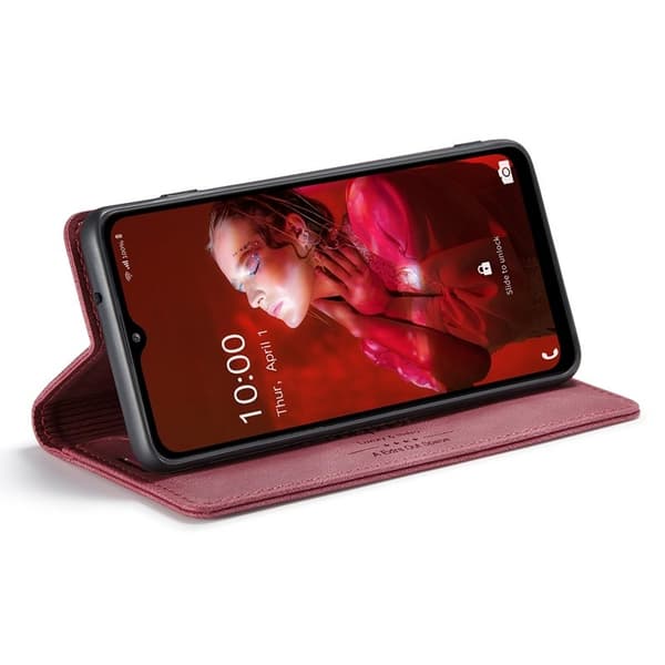 AUTSPACE A01 Plånboksfodral för Samsung Galaxy A32 5G - Konstläder - Röd