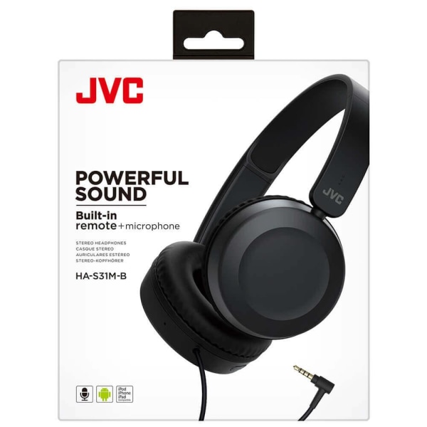 JVC Headphones HAS31 On-Ear Black Black