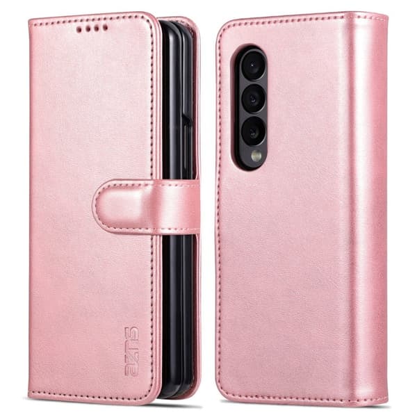 AZNS Samsung Galaxy Z Fold4 Plånboksfodral Konstläder - Roséguld