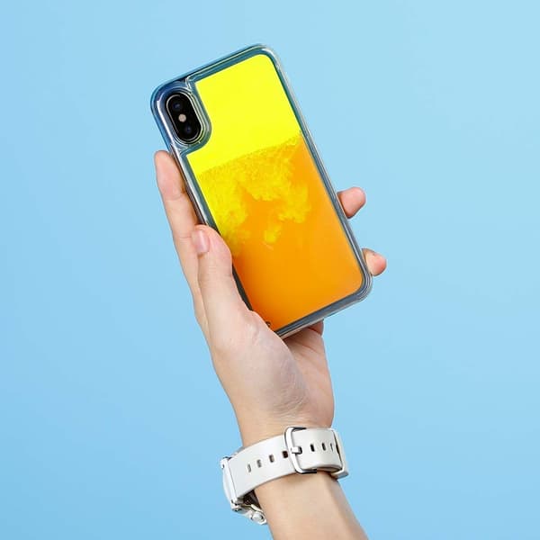 Liquid Neon Sand -kuori iPhone X:lle - oranssi Orange