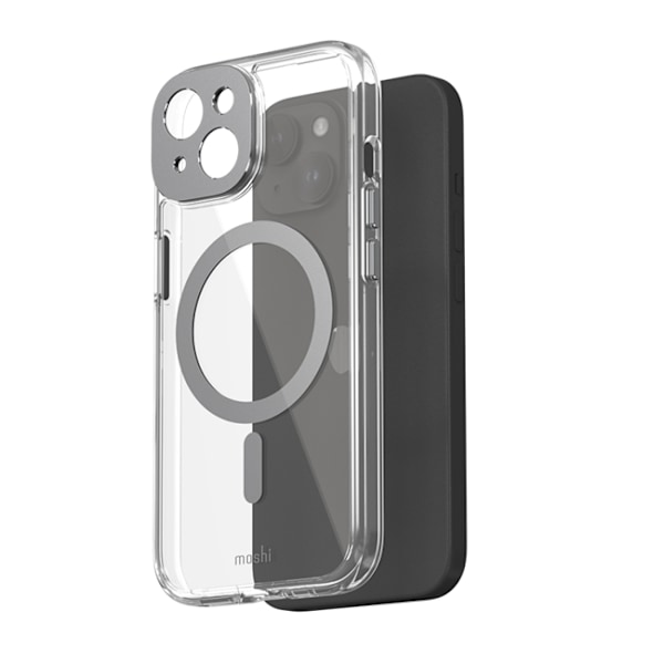 Moshi iPhone 15 Plus Mobilskal Magsafe iGlaze - Meteoritgrå